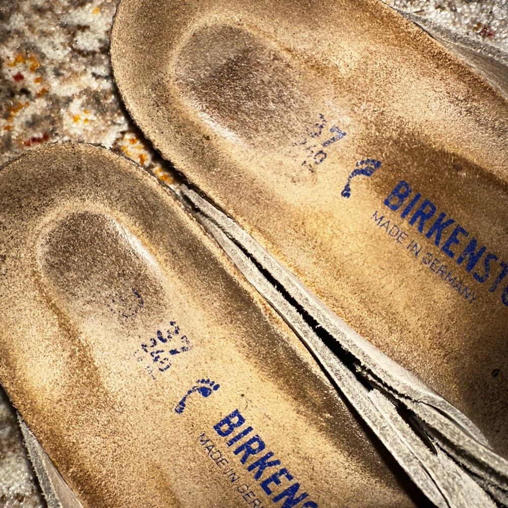 Birkenstock Tan Suede Boston Clogs - Picture 3 of 4